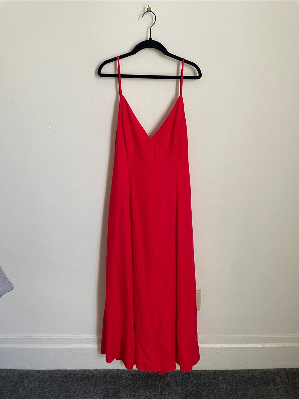 ILLA ILLA Vibrant Red Slip Maxi Dress with Spaghetti Straps